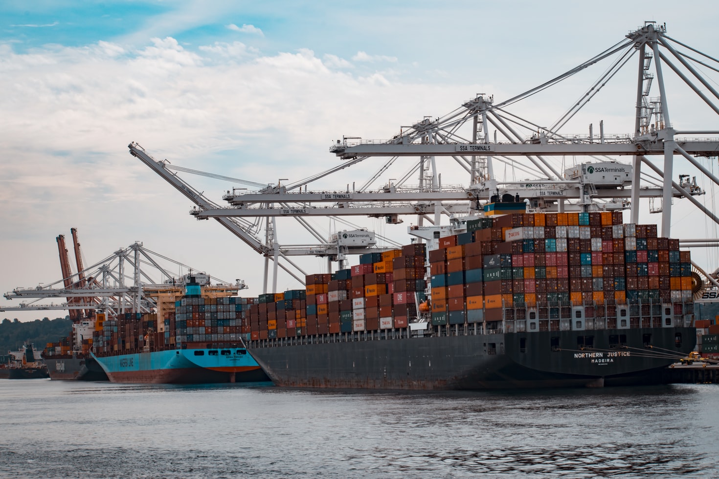 Cargo ships in port